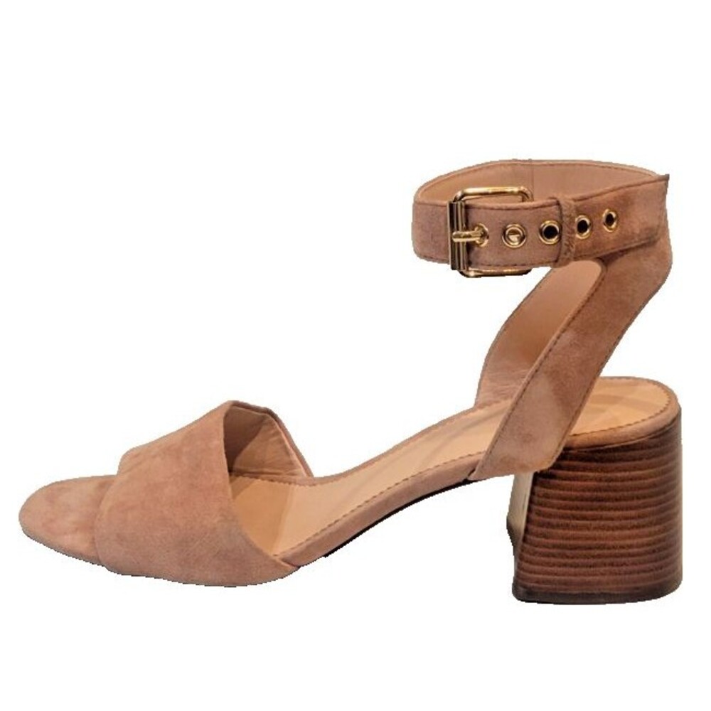 J. Crew Penny sandals suede pink women's shoes wood block heels sz 9.5 strappy